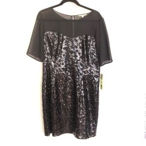 Gianni Bini Black Sequin Holiday Sandra Dress 12